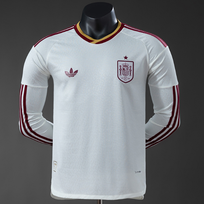 2026 FIFA World Cup Spain Away Long Sleeve Soccer Jersey Shirt Authentic Version