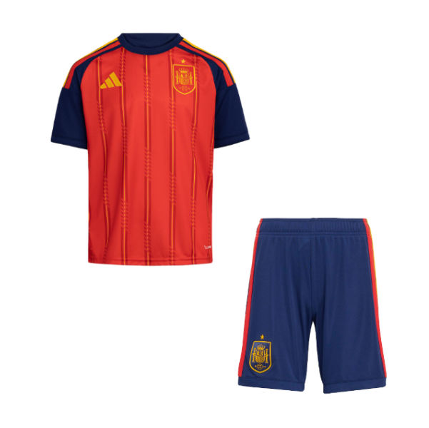 2026 FIFA World Cup Spain Home Kids Soccer Kits Shirt with Shorts