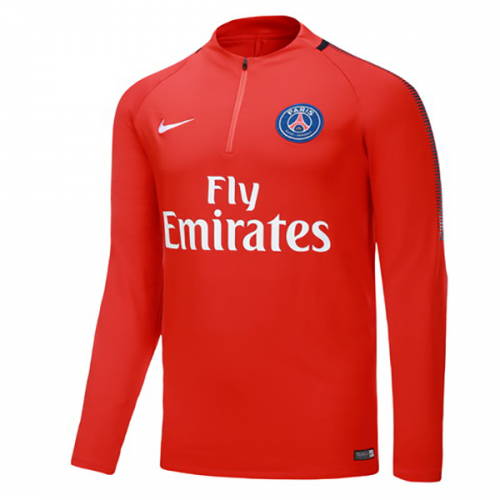 2017-18 PSG N98 Red Zipper Sweat Top Shirt