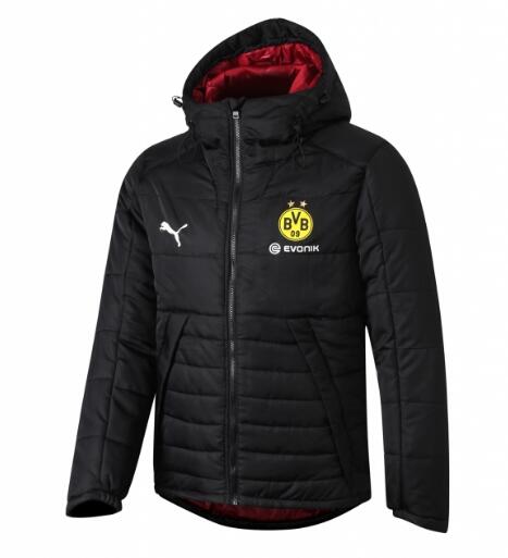 2019-20 Dortmund Black Cotton Coat Jacket